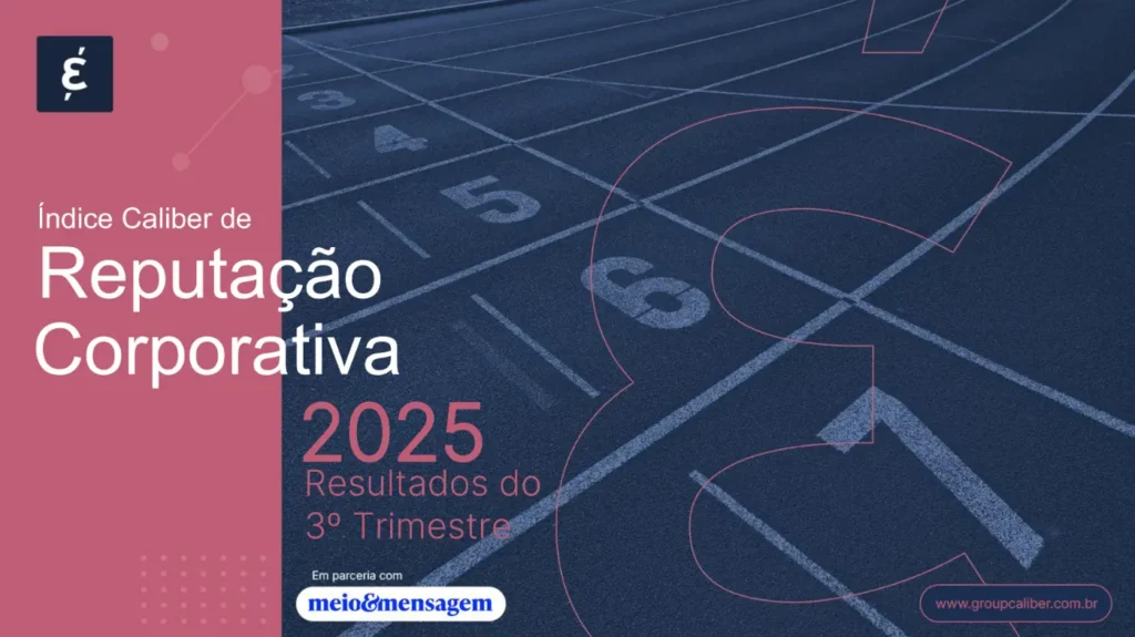 Capa do Índice Caliber de Reputação Corporativa 2025, em parceria com Meio & Mensagem.