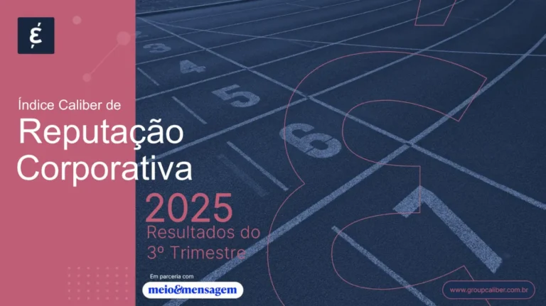 Capa do Índice Caliber de Reputação Corporativa 2025, em parceria com Meio & Mensagem.