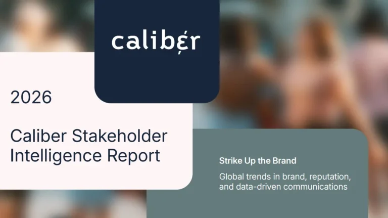 Capa do estudo Stakeholder Intelligence Report 2026 da Caliber